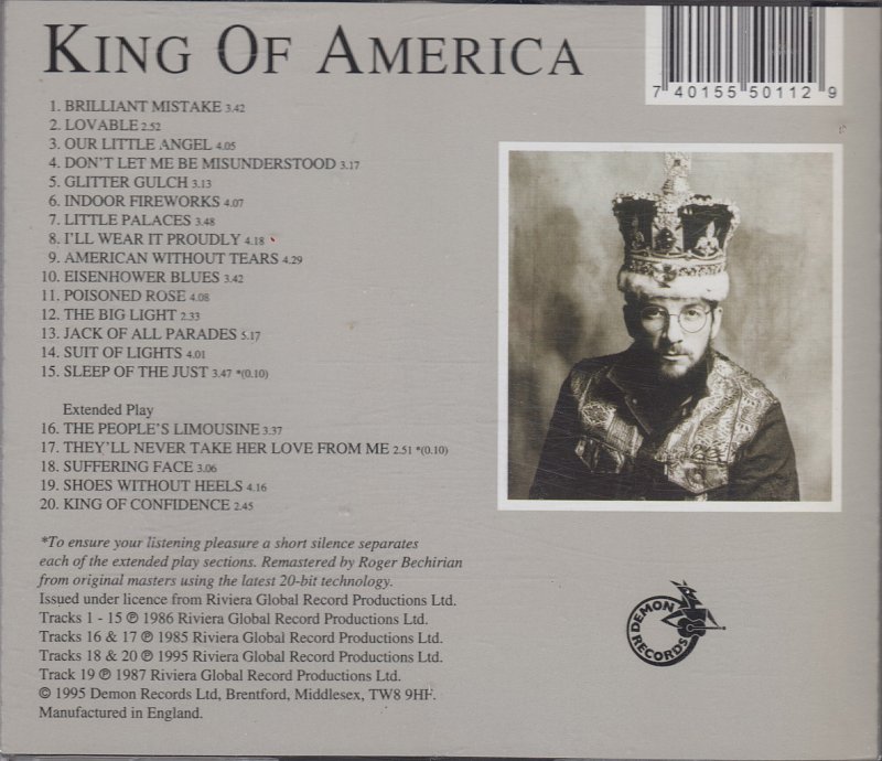 Elvis Costello  King Of America : Back